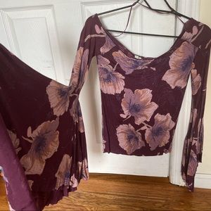Free People Purple Floral Flowy Flirty Top!
